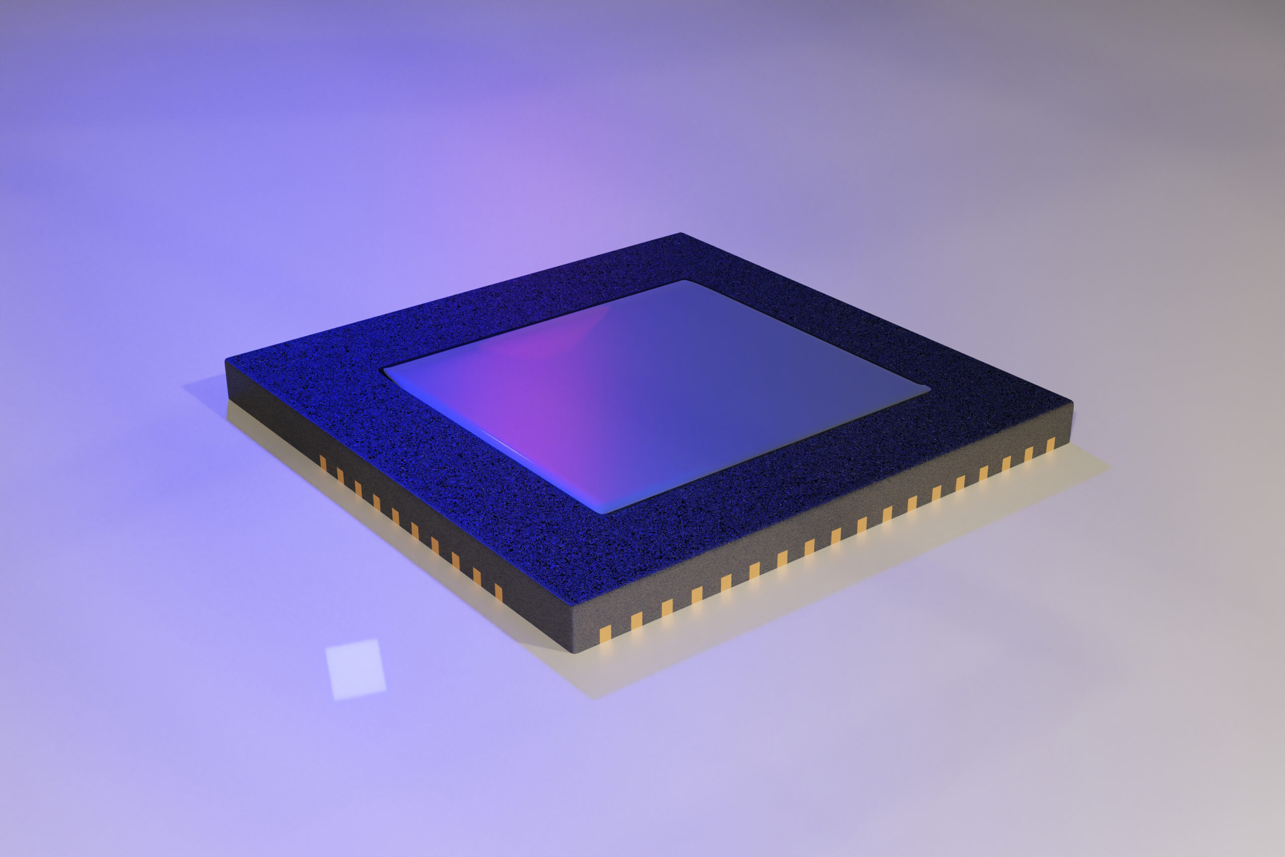 A close-up of a GaN transistor on a light background. - CSA Catapult