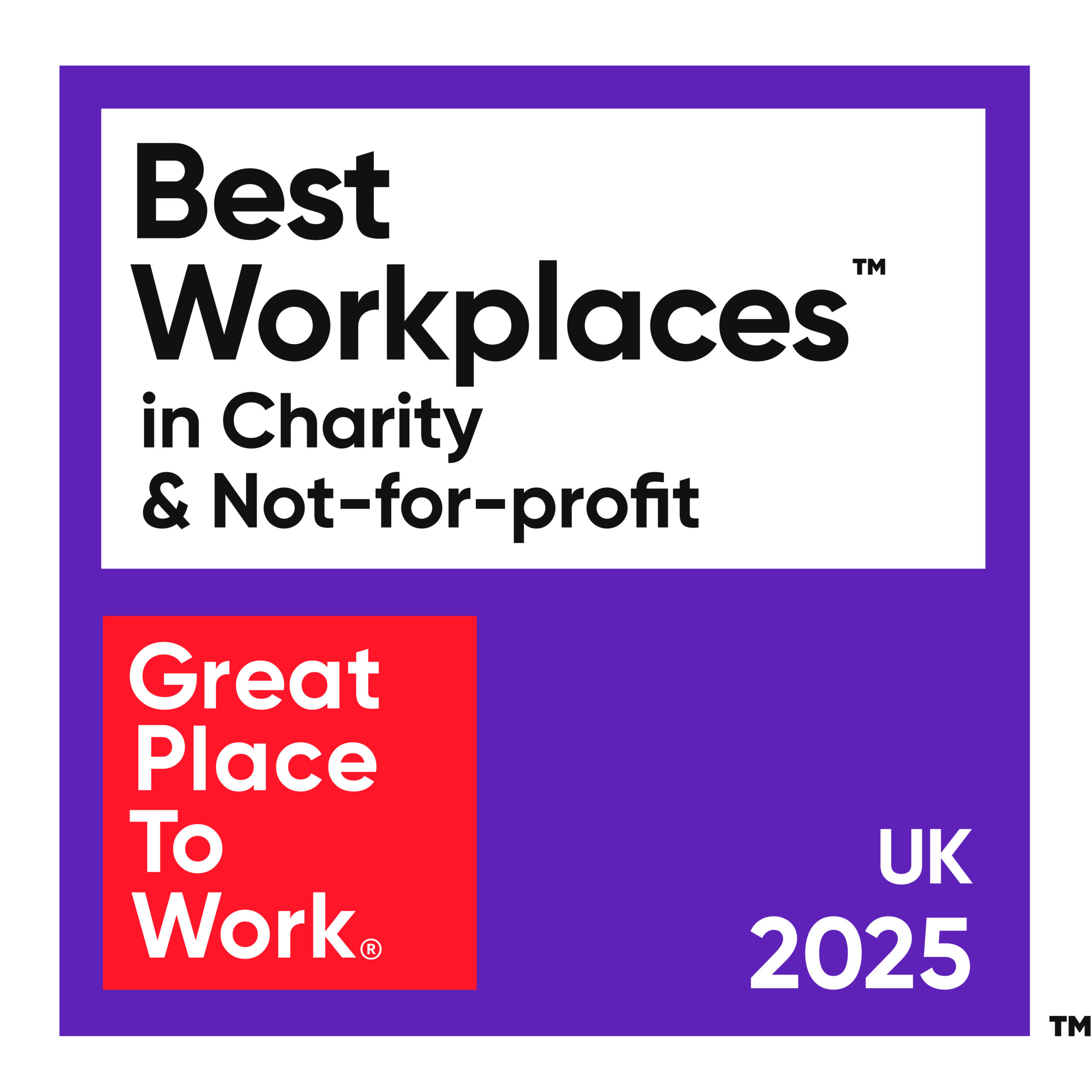 Best Workplaces in Charity & Not-for-profit UK 2025 logo by Great Place to Work. - CSA Catapult